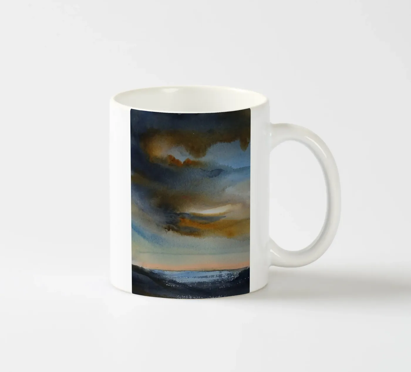 Celestial Smoke ceramic mug by Eva Nev Watercolor