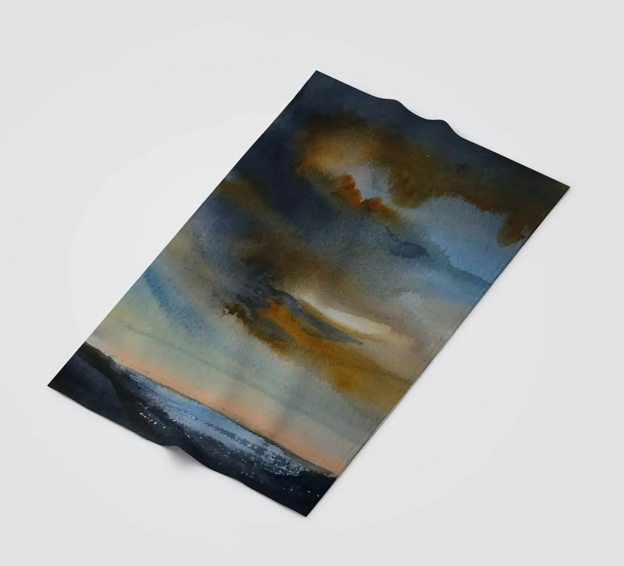 Fumo celeste coperta in pile da Eva Nev Watercolor