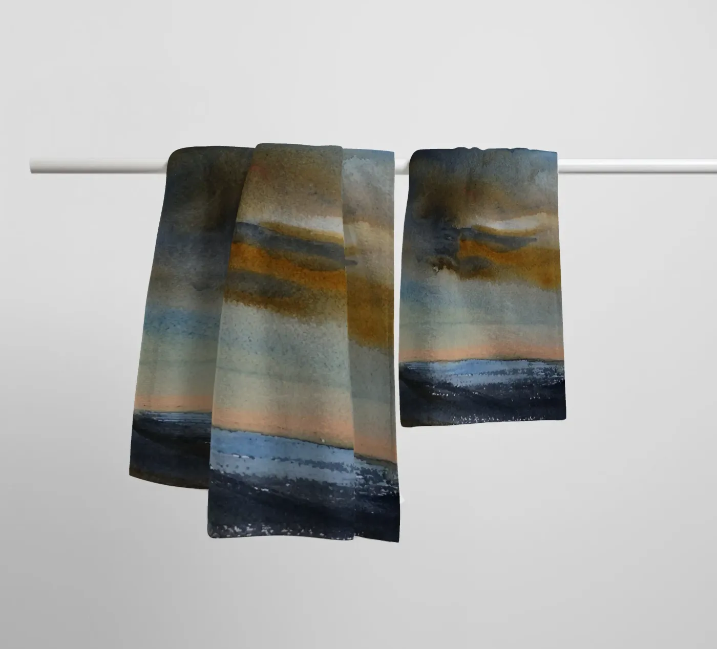 Celestial Smoke towel by Eva Nev Watercolor