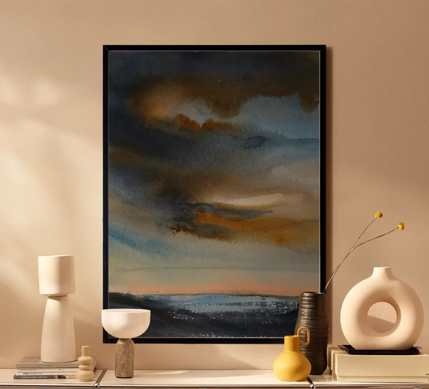 Fumo celeste poster da Eva Nev Watercolor