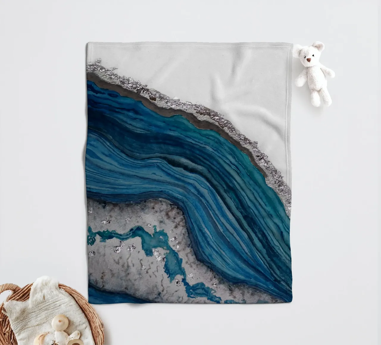 Agate Fleecedecke von Eva Nev Watercolor