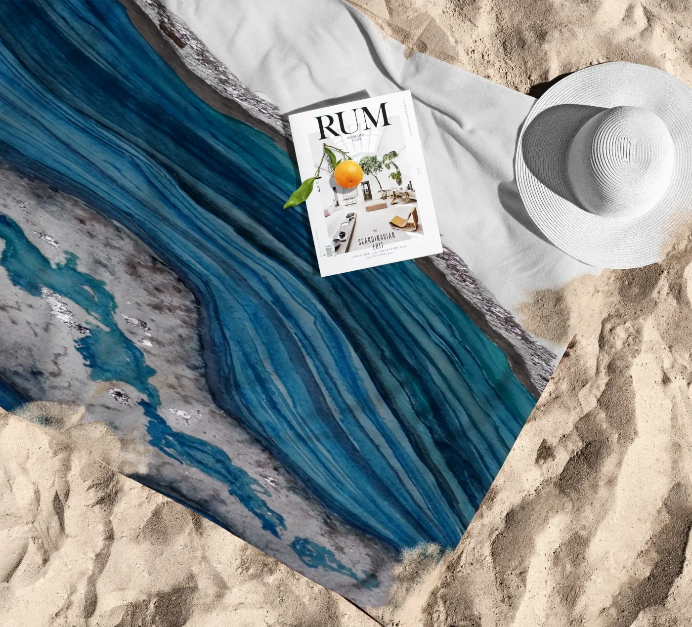 Agate beach towel by Eva Nev Watercolor