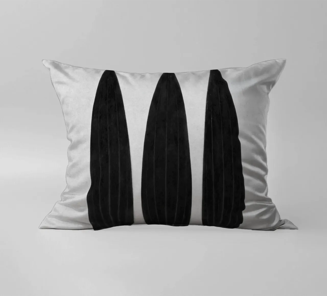 three of a kind decorative cushion by Visuelle Poesie am Wegesrand