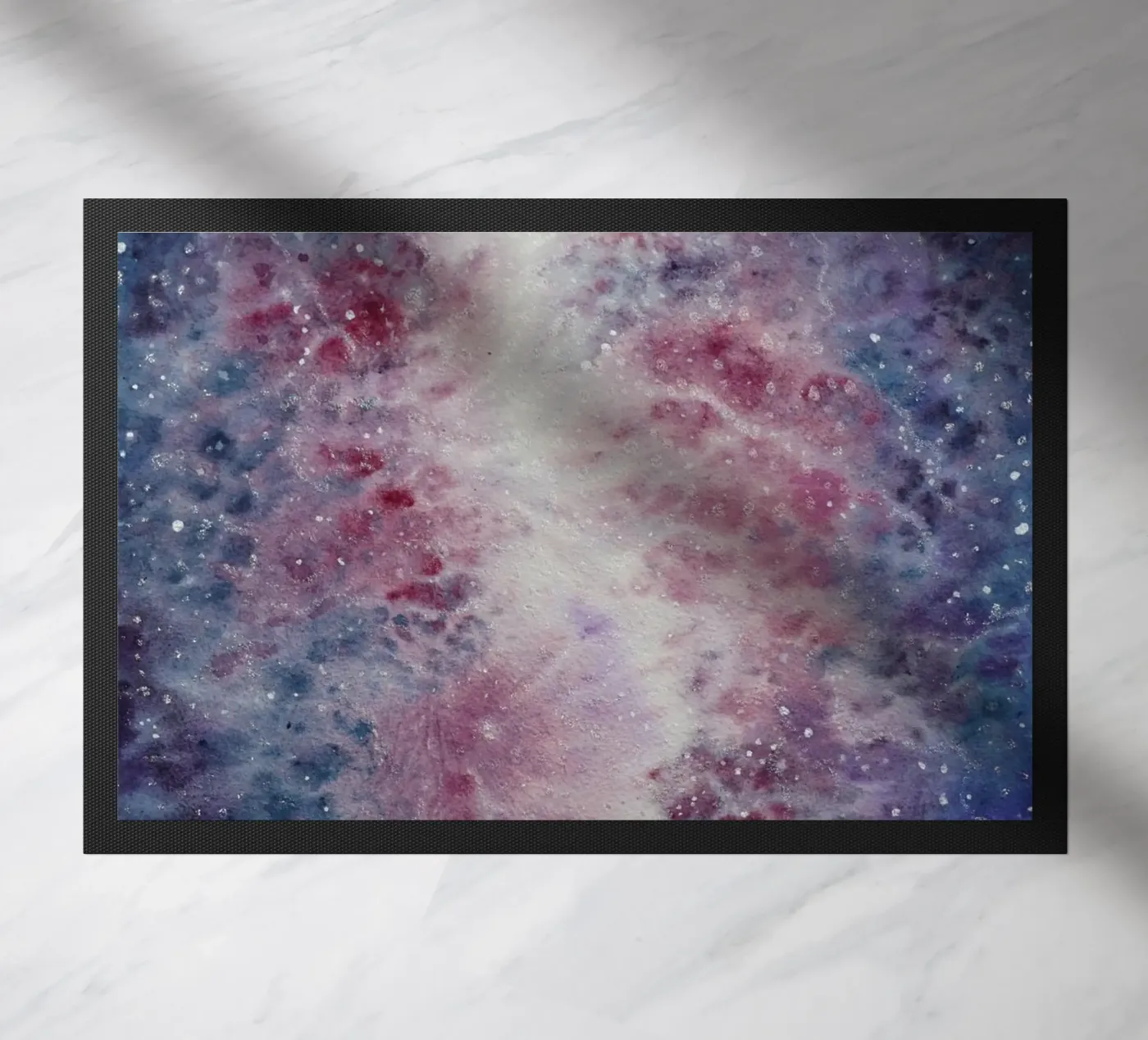 Crescent Nebula doormat by Eva Nev Watercolor