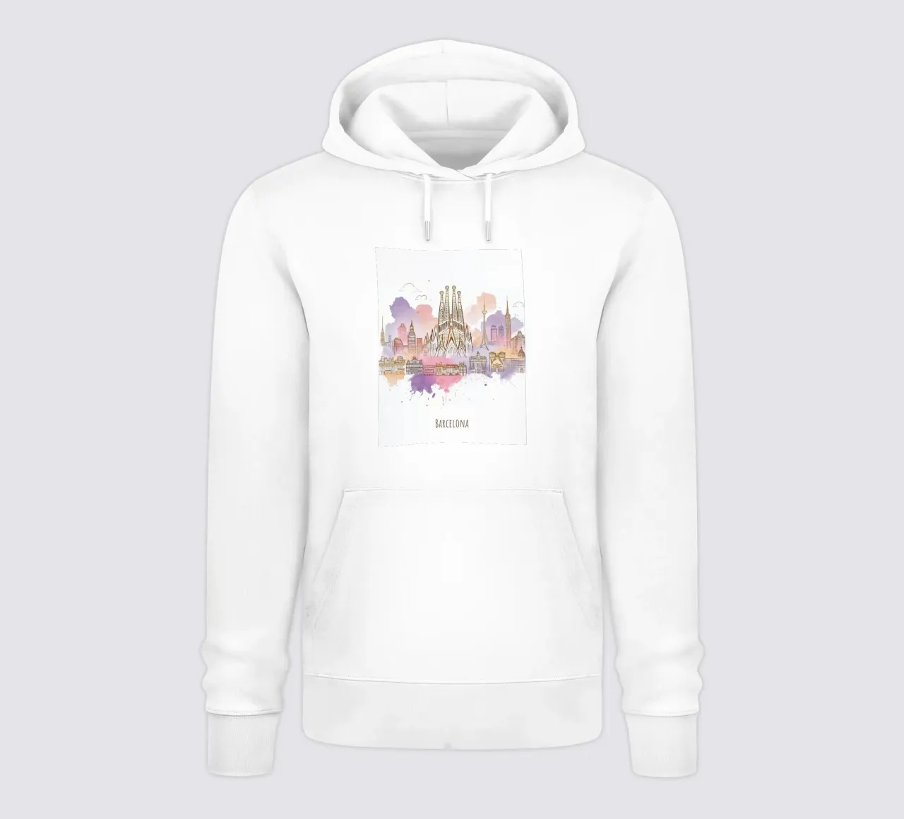 Barcelone Ville minimaliste moderne points de repère art sweat à capuche de WijdevenDesign