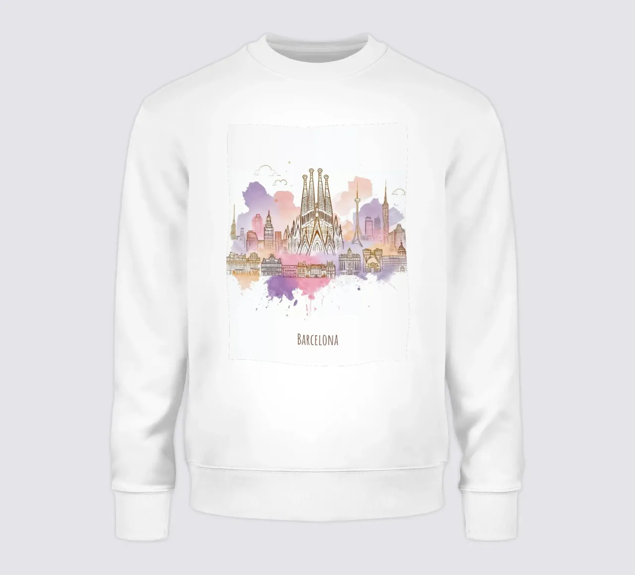 Barcelone Ville minimaliste moderne points de repère art sweat de WijdevenDesign