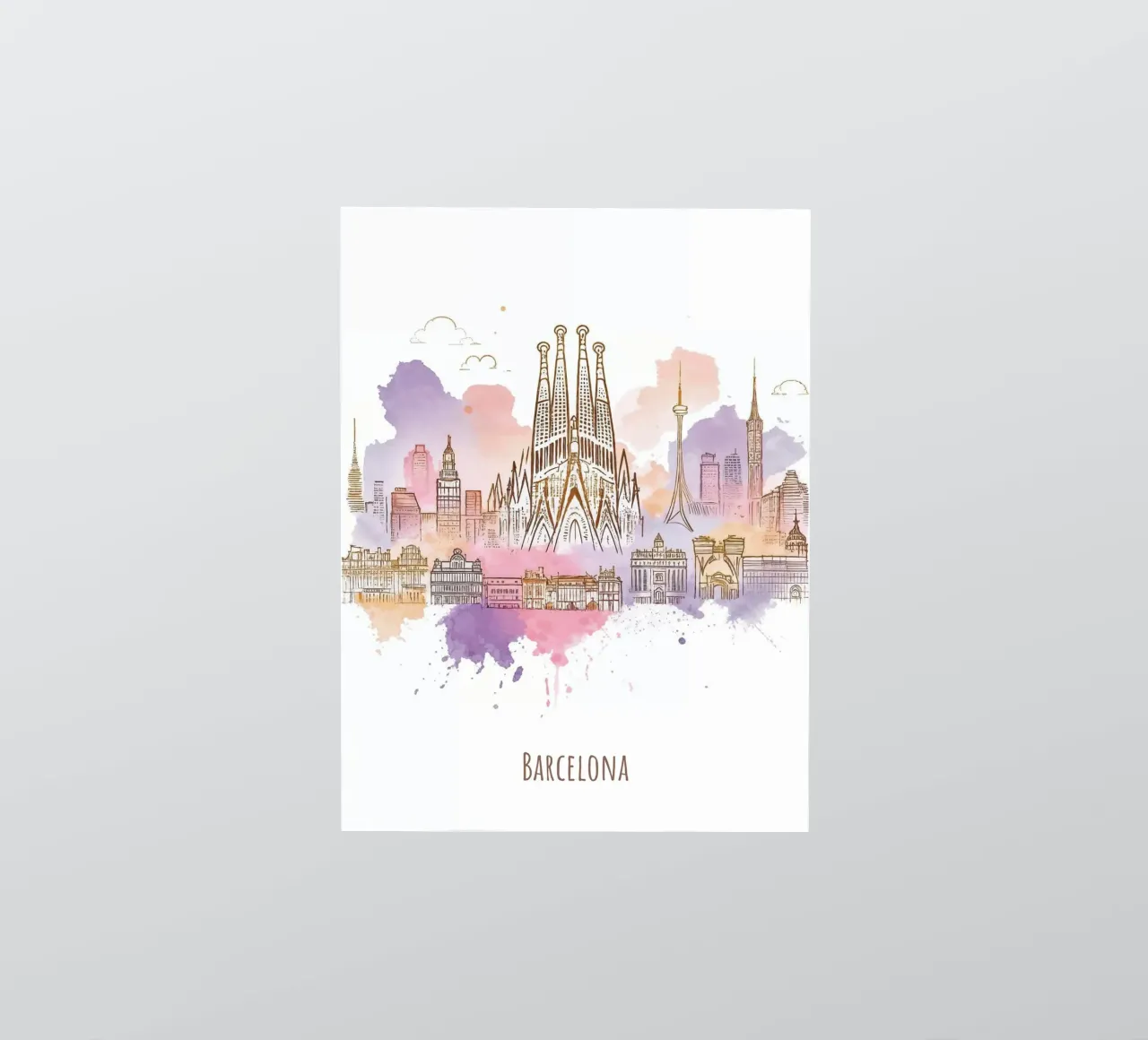 Barcelone Ville minimaliste moderne points de repère art autocollant de WijdevenDesign