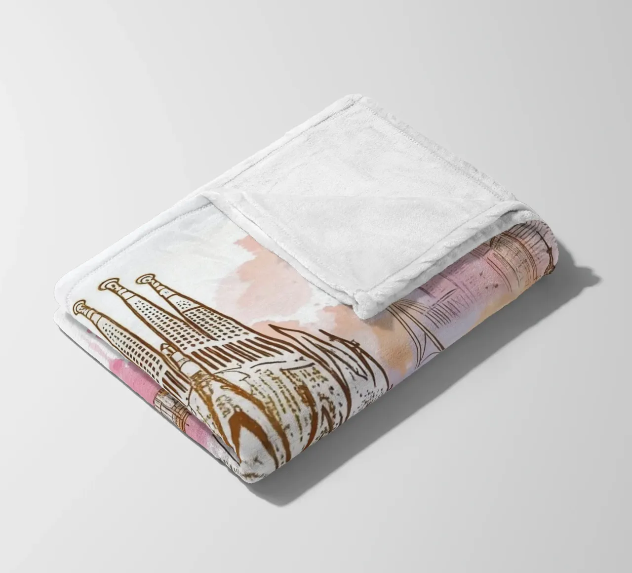 Barcellona Città minimalista moderna punti di riferimento arte coperta in pile da WijdevenDesign
