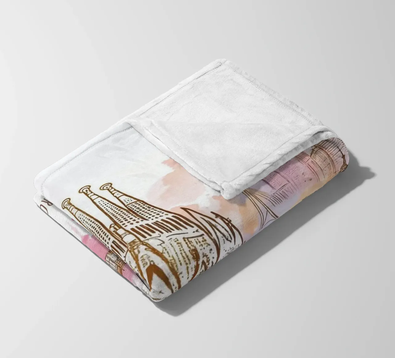 Barcellona Città minimalista moderna punti di riferimento arte coperta in pile da WijdevenDesign