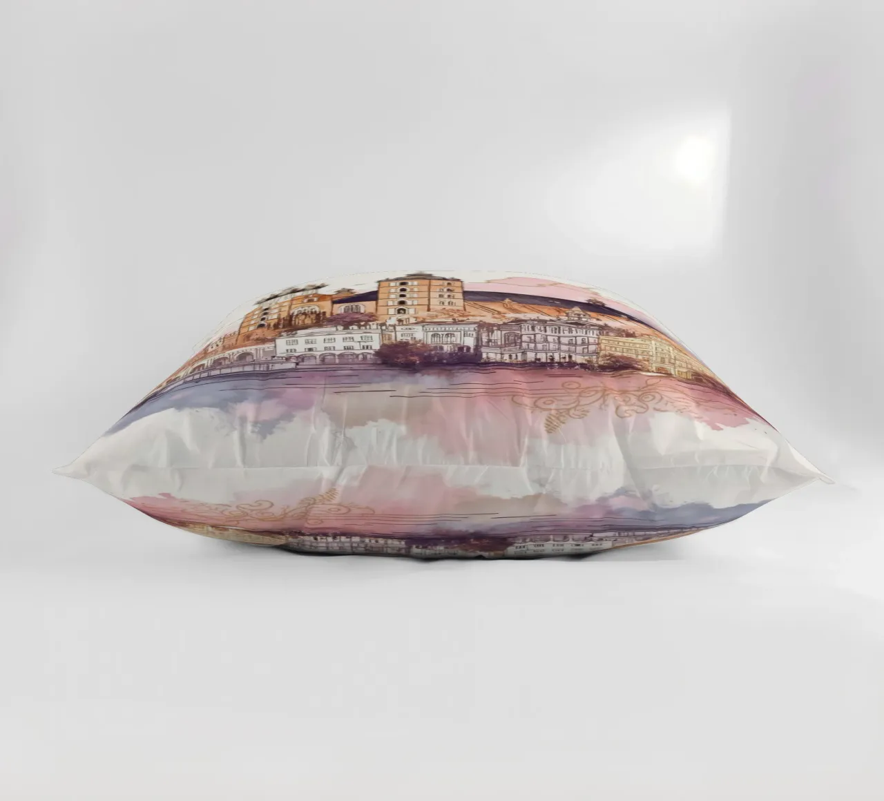 Krakow City minimalist modern landmarks art decorative cushion by WijdevenDesign