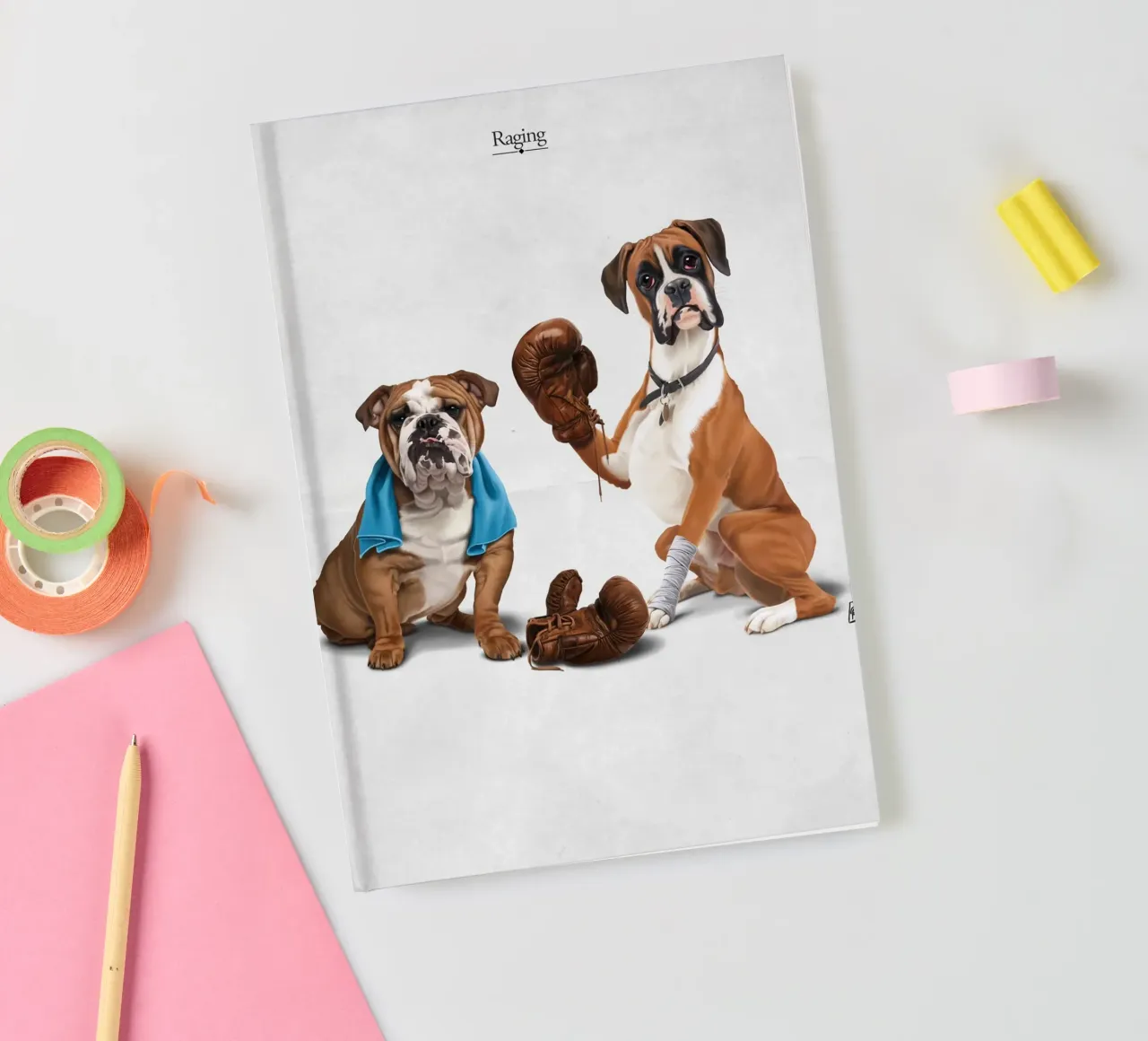 Raging (Titled) notebook by Rob Art | Illustration