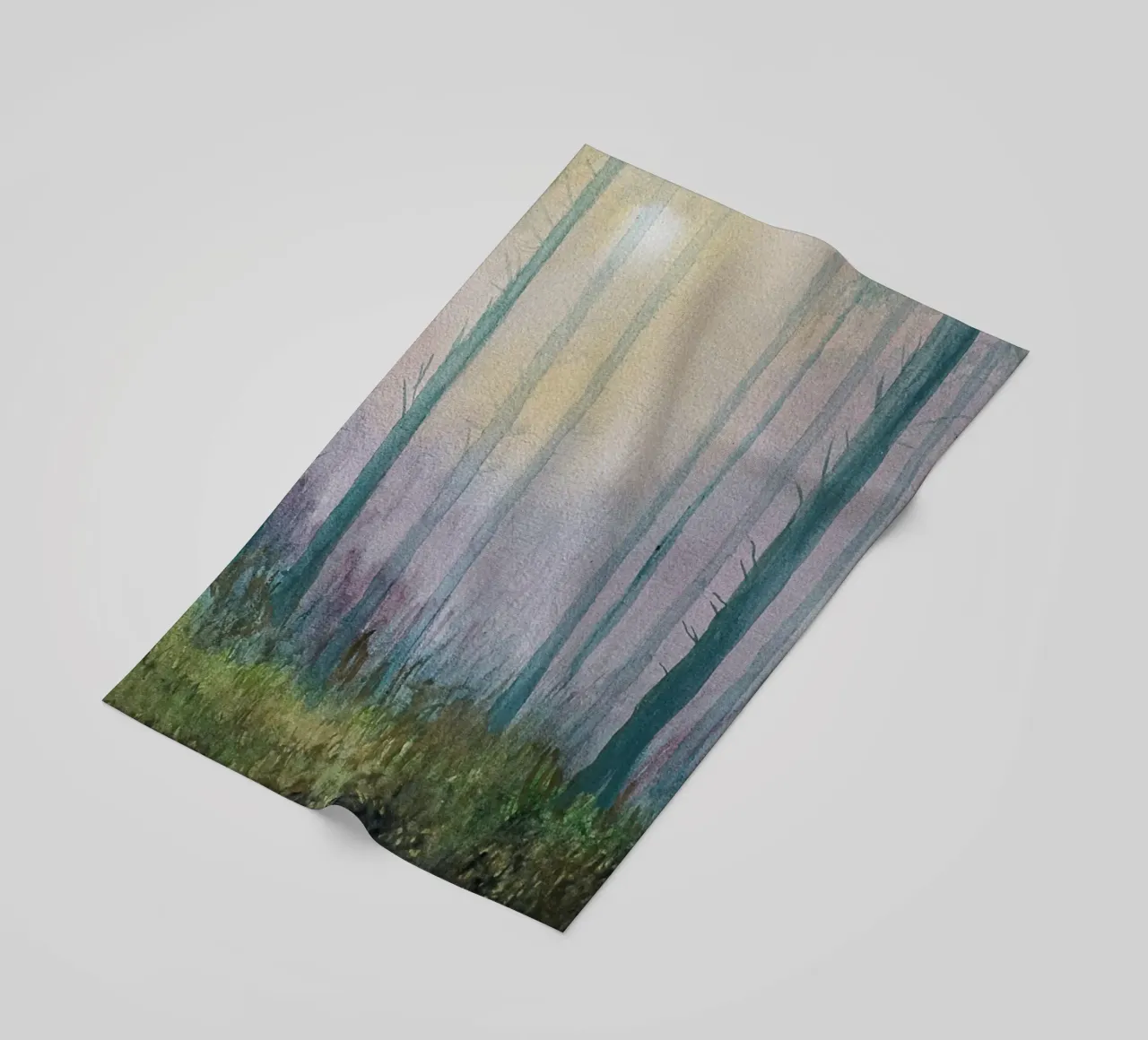 Der verzauberte Wald Strandtuch von Eva Nev Watercolor