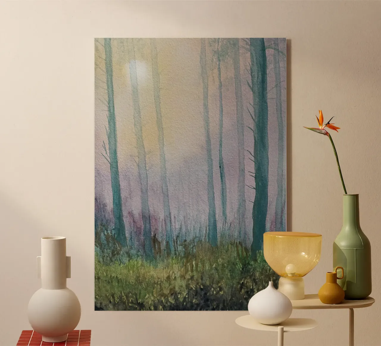 Der verzauberte Wald Acryl-Glas von Eva Nev Watercolor