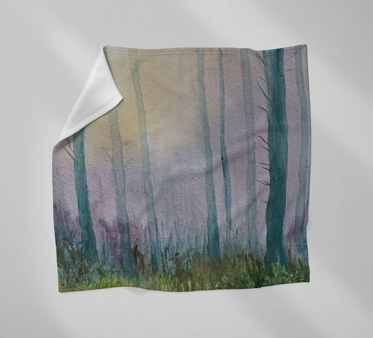 Der verzauberte Wald Fleecedecke von Eva Nev Watercolor