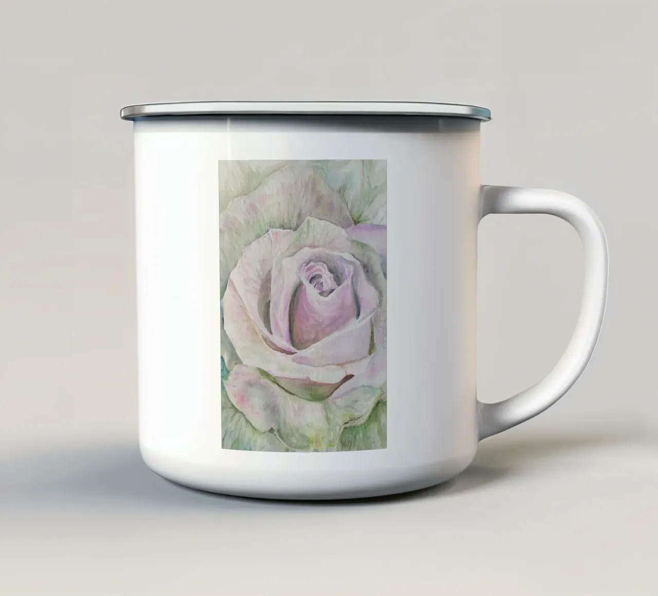 Rosa Alfa tazza in smalto da Eva Nev Watercolor