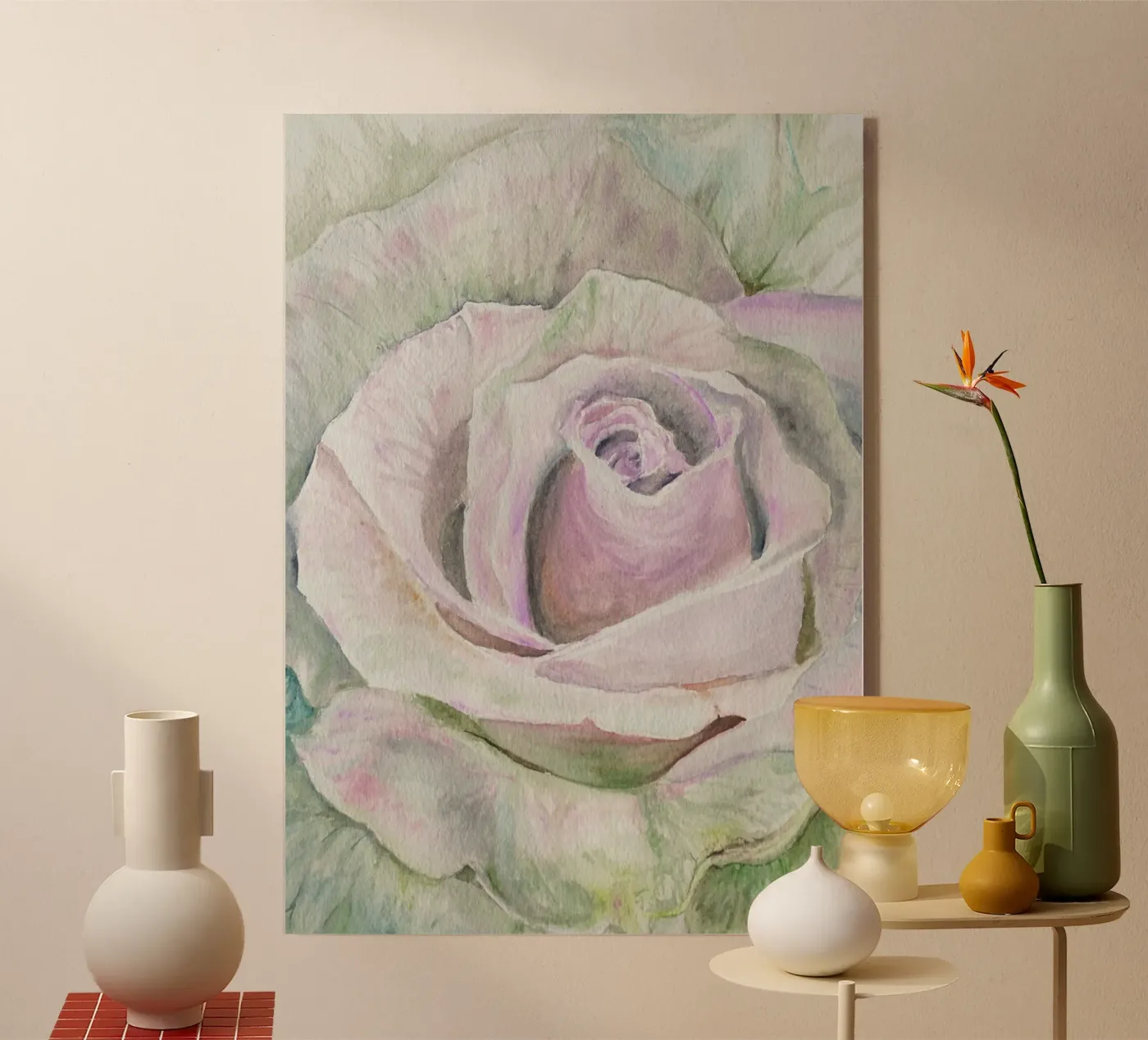 Alpha-roos acryl van Eva Nev Watercolor