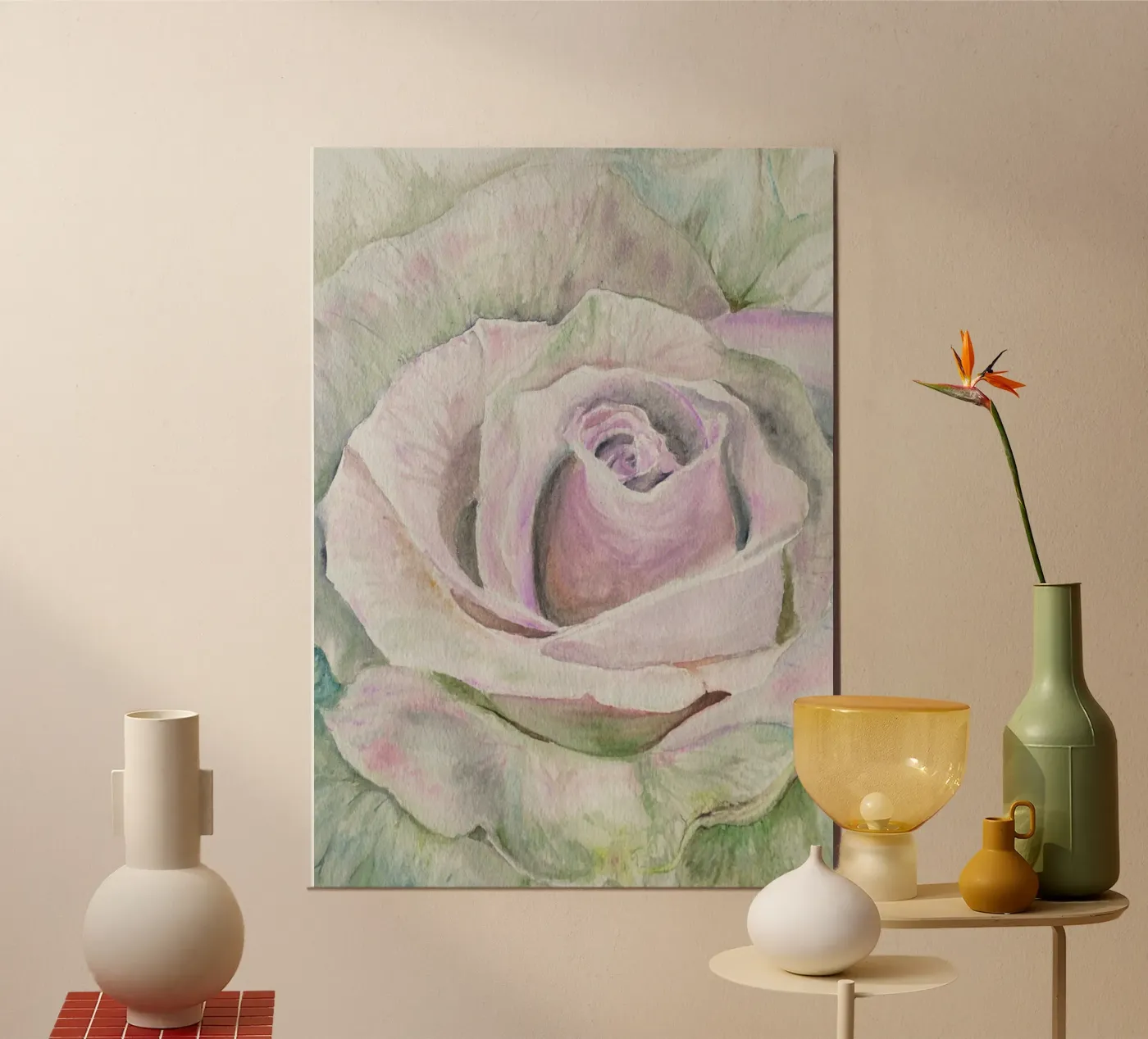 Rosa Alfa poster da Eva Nev Watercolor