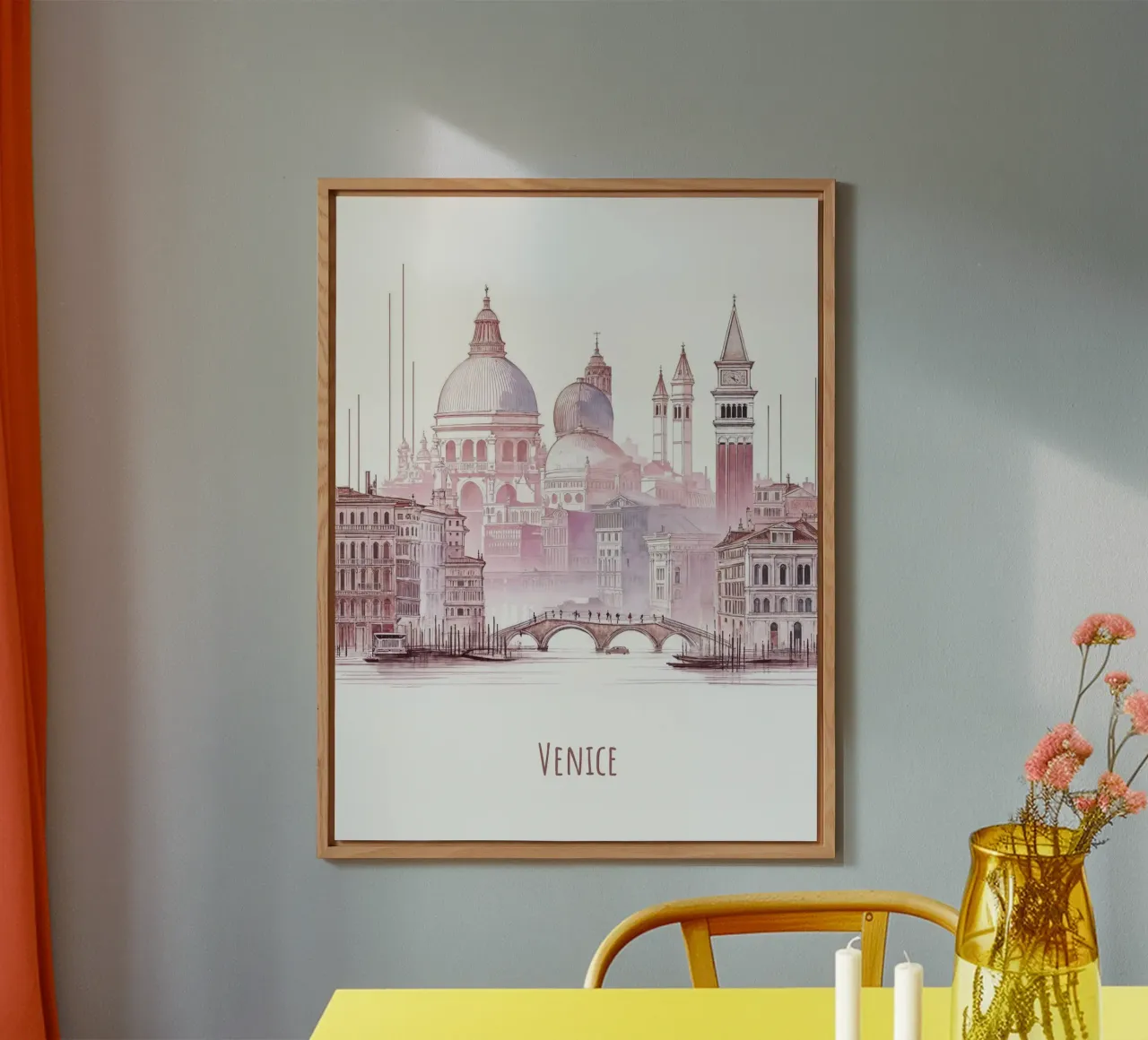 Venice City minimalist modern landmarks art forex plate by WijdevenDesign