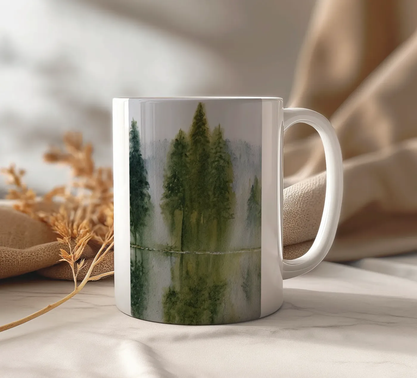 Avalon ceramic mug by Eva Nev Watercolor