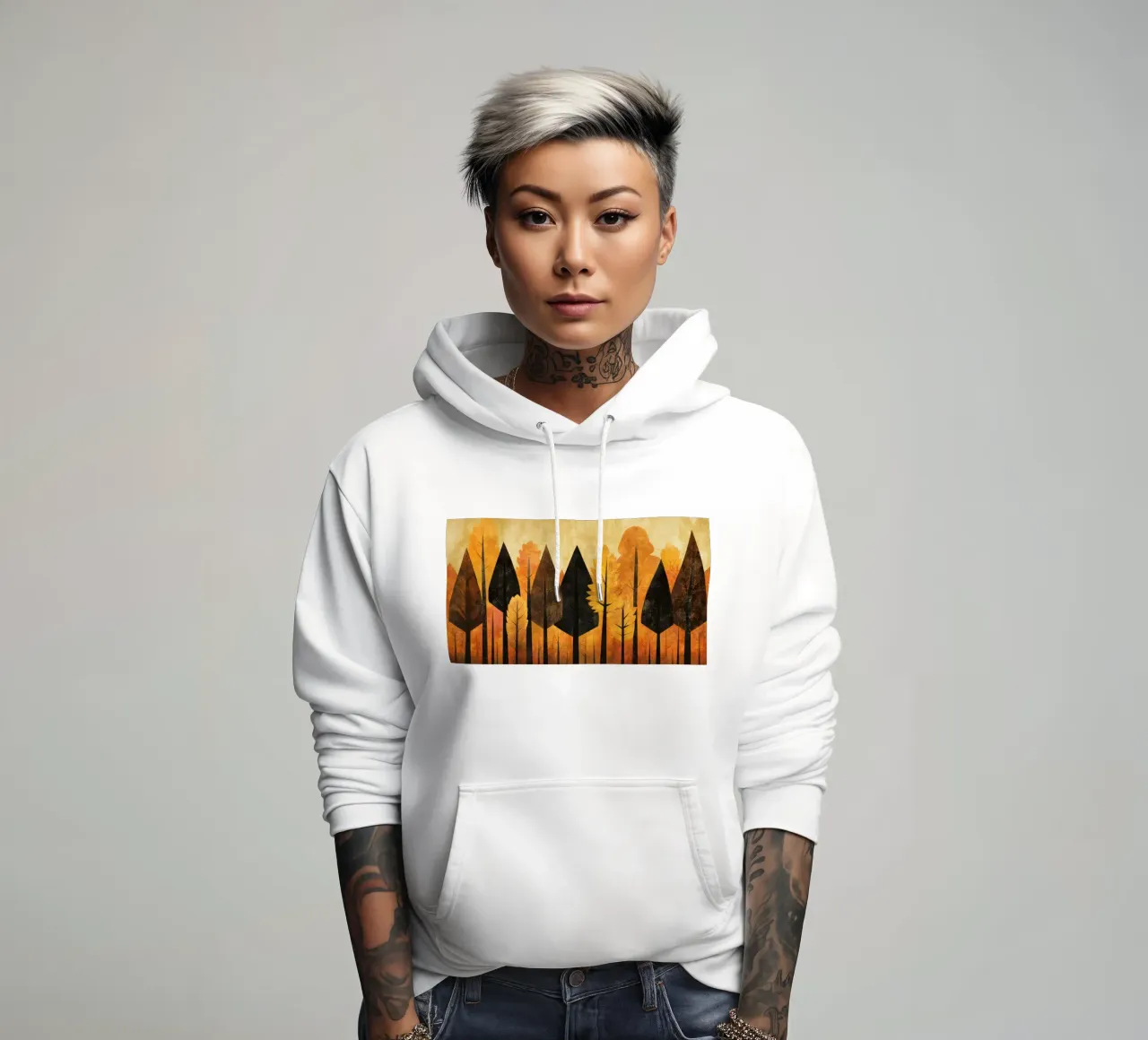 Autumn Forest #04 felpa con cappuccio da Art Unleashed
