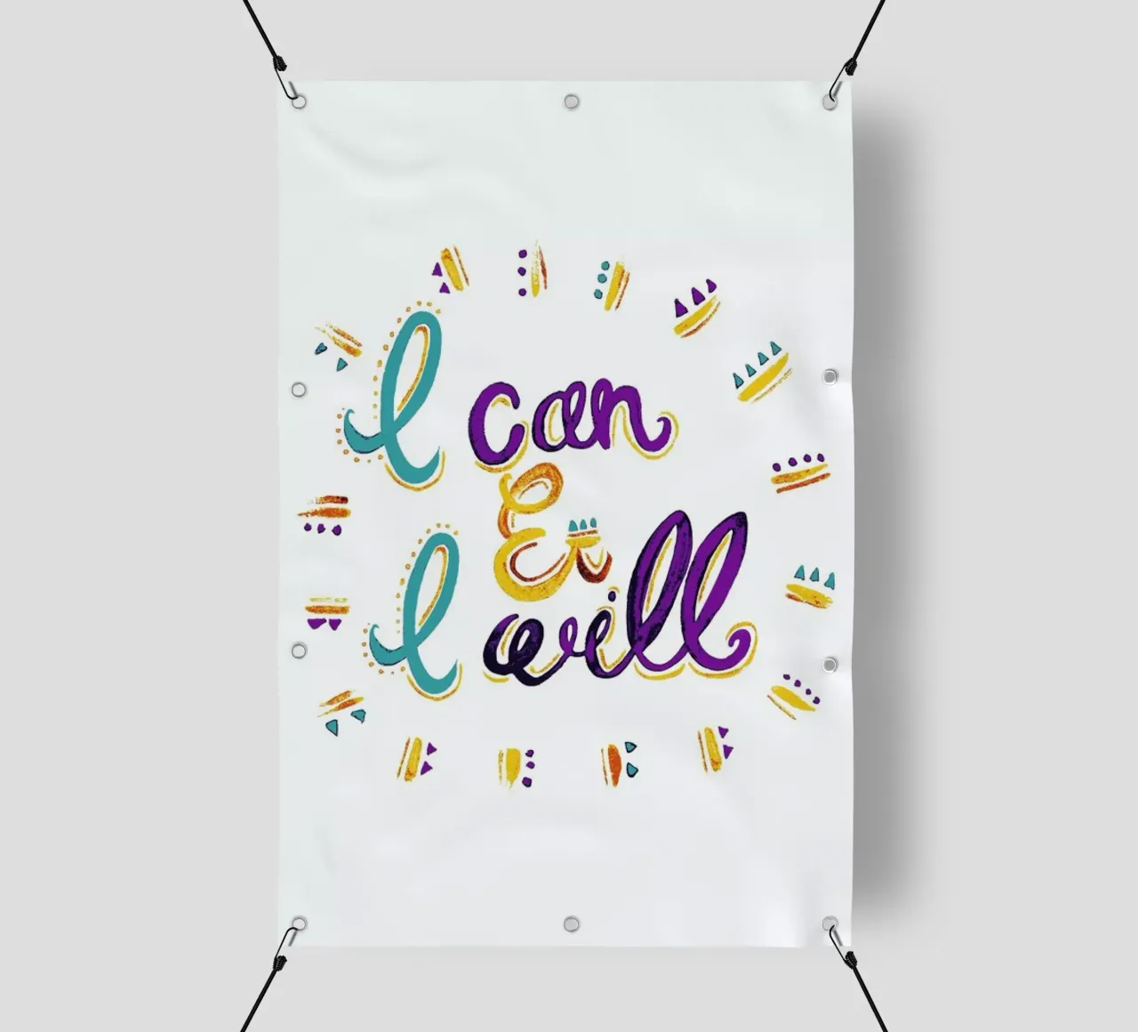I Can and I Will telo in pvc da Pom Graphic Design