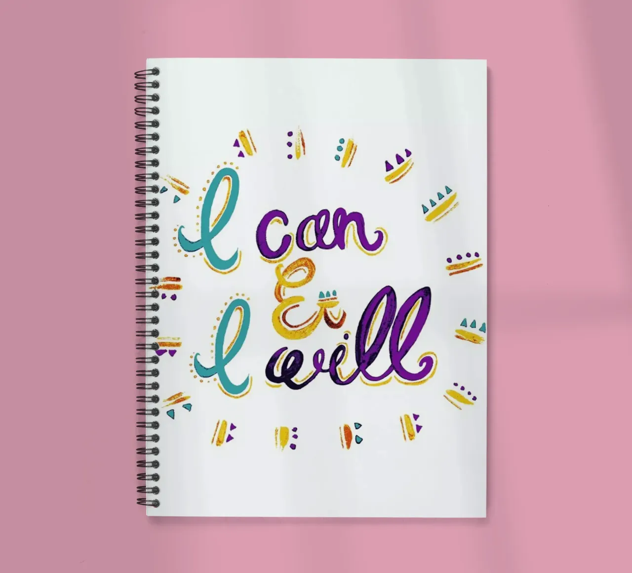 I Can and I Will spiral notebook by Pom Graphic Design