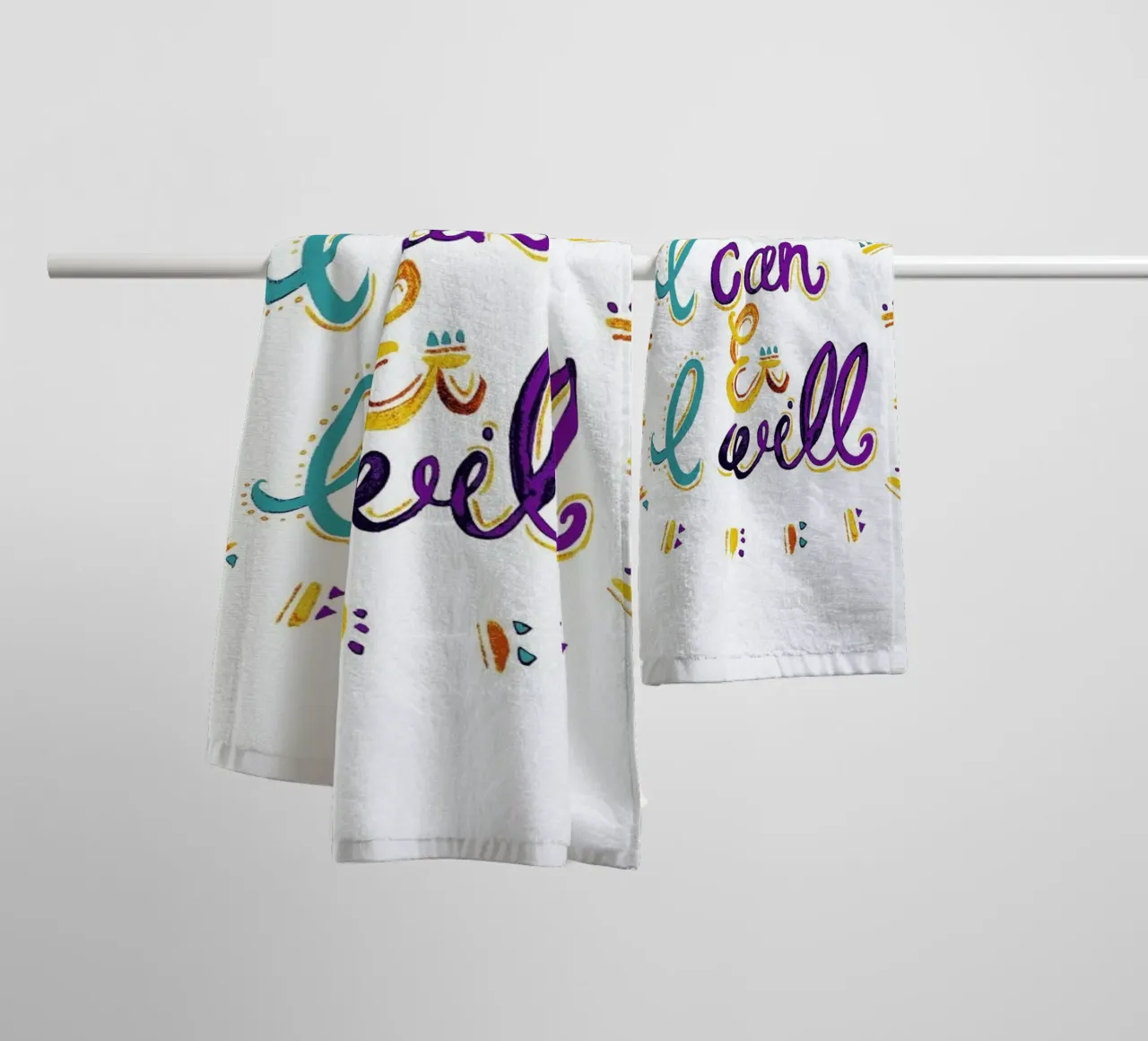 I Can and I Will asciugamano da bagno da Pom Graphic Design