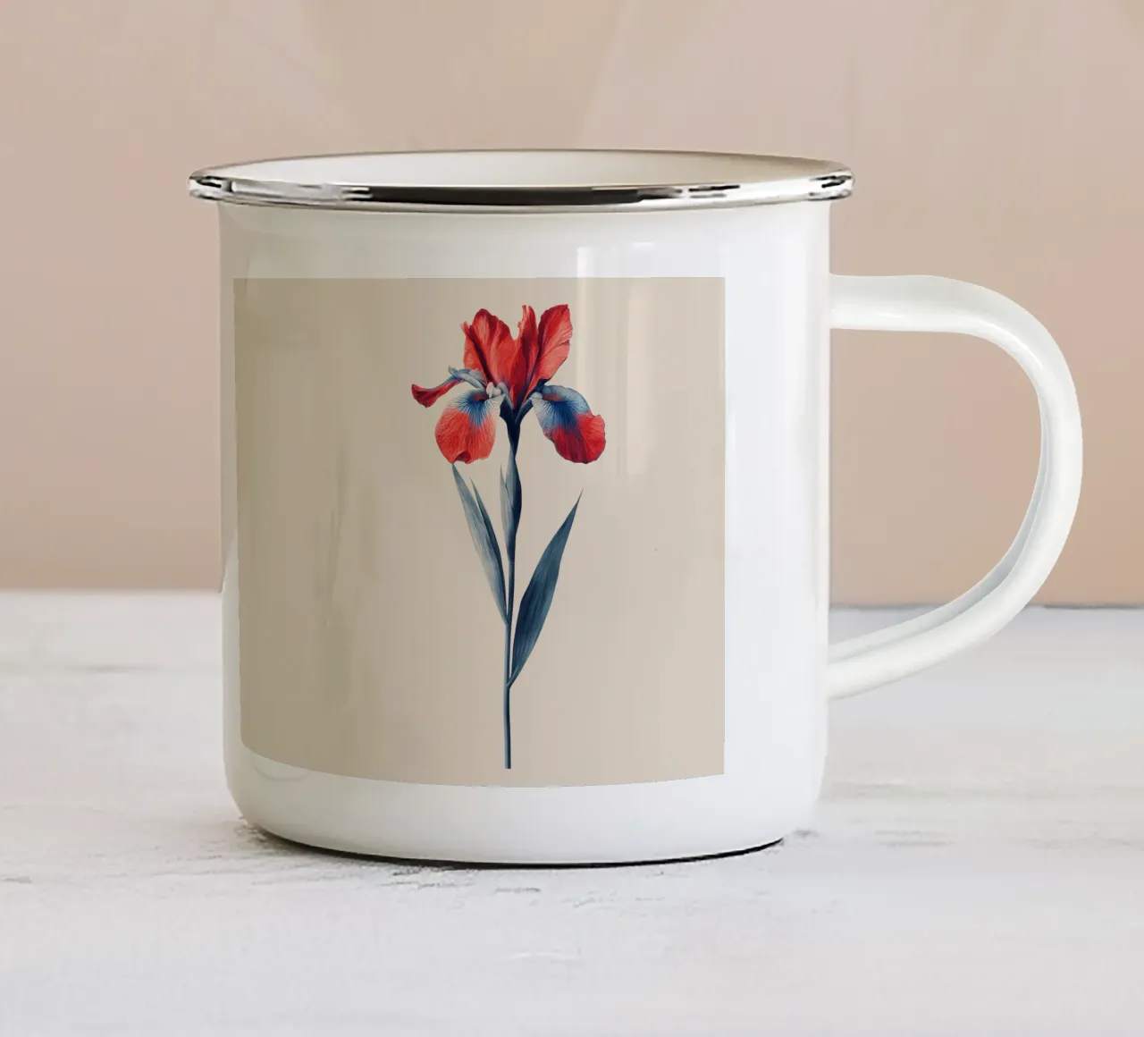 Bloom Emaille Tasse von Art Unleashed