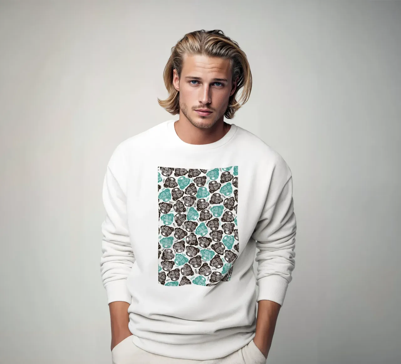 The Barking Pug sudadera de Pom Graphic Design