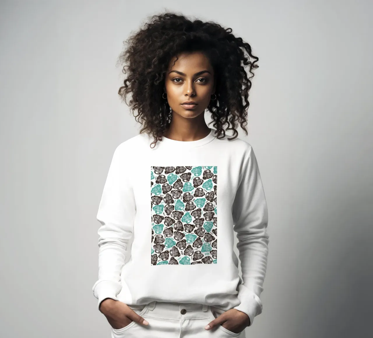 The Barking Pug sudadera de Pom Graphic Design