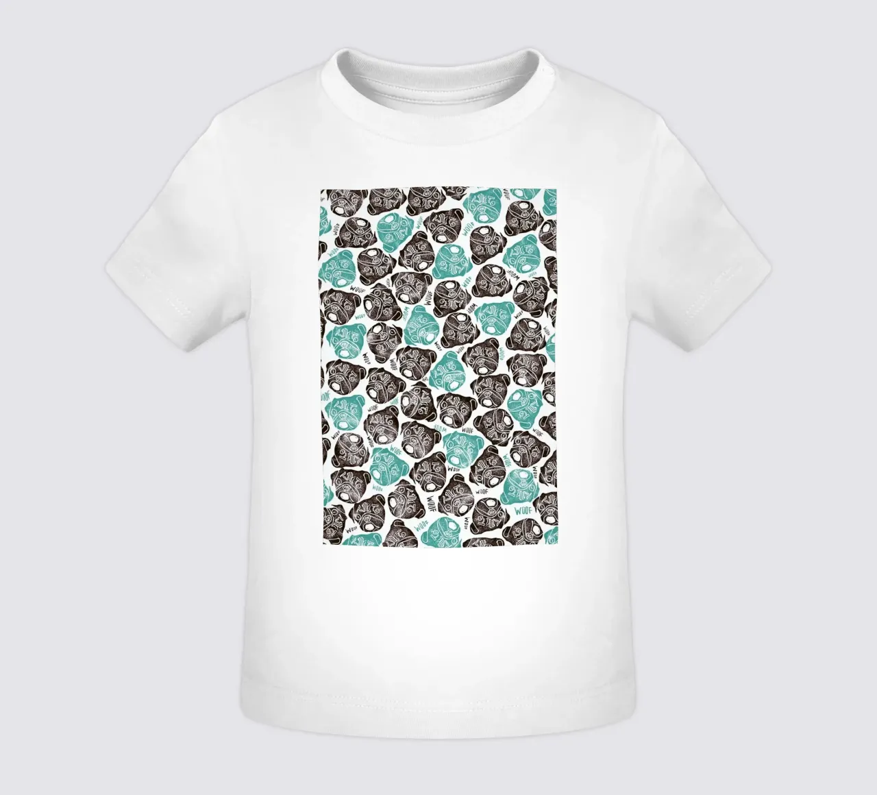 The Barking Pug maglietta neonato da Pom Graphic Design