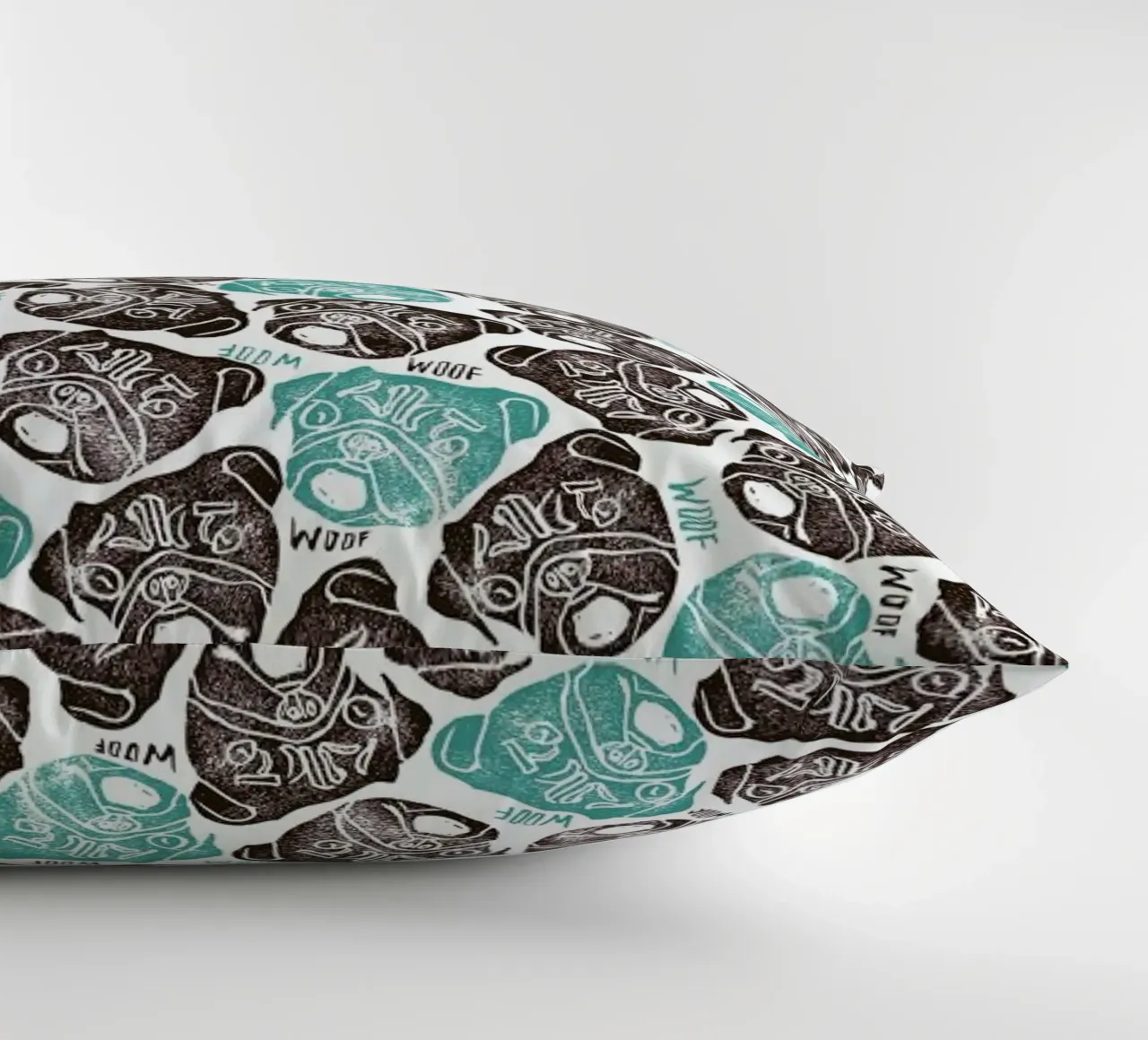 The Barking Pug cuscino da Pom Graphic Design