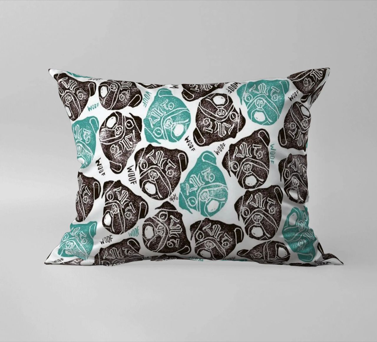 The Barking Pug cuscino da Pom Graphic Design