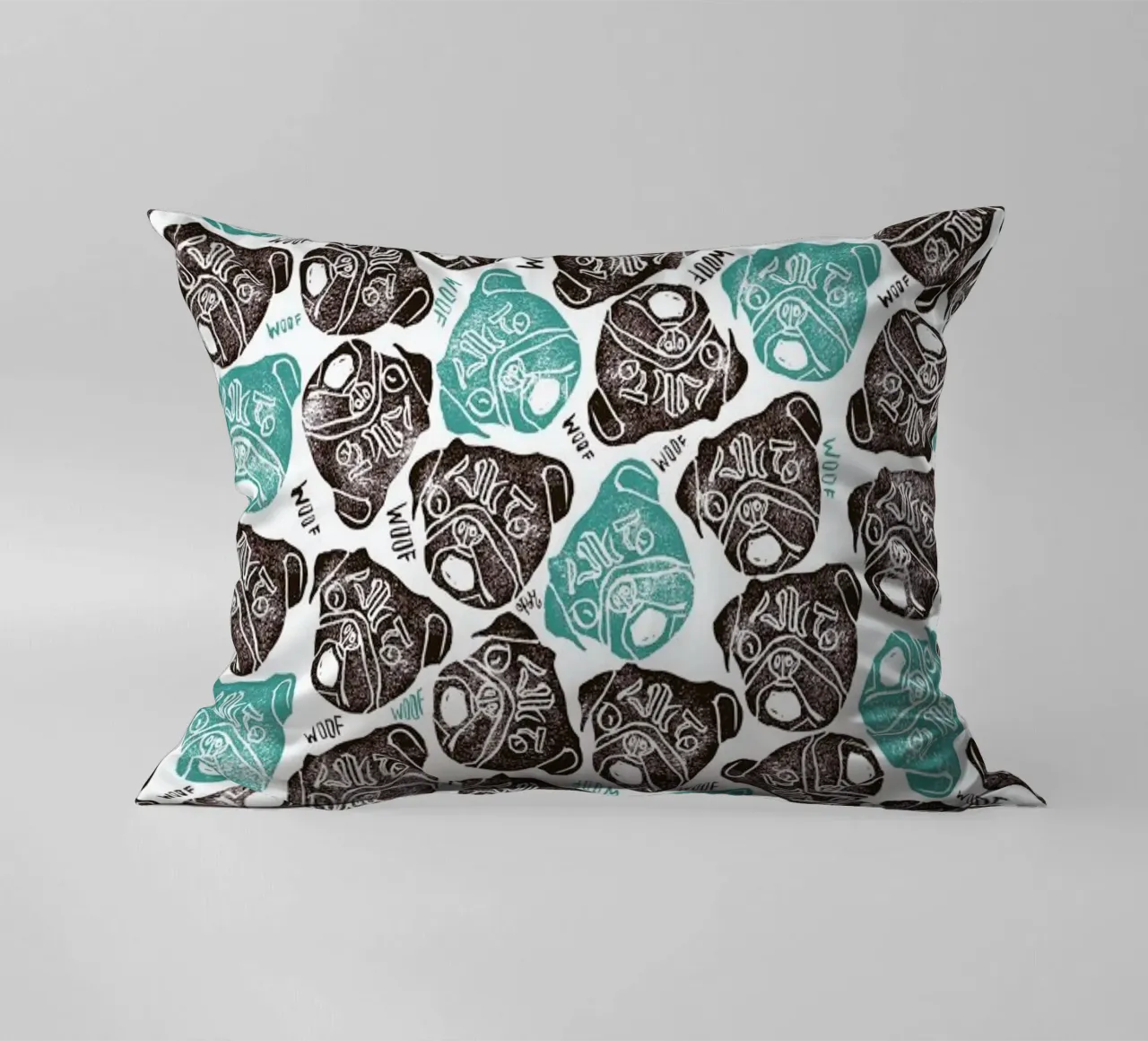 The Barking Pug cuscino da Pom Graphic Design