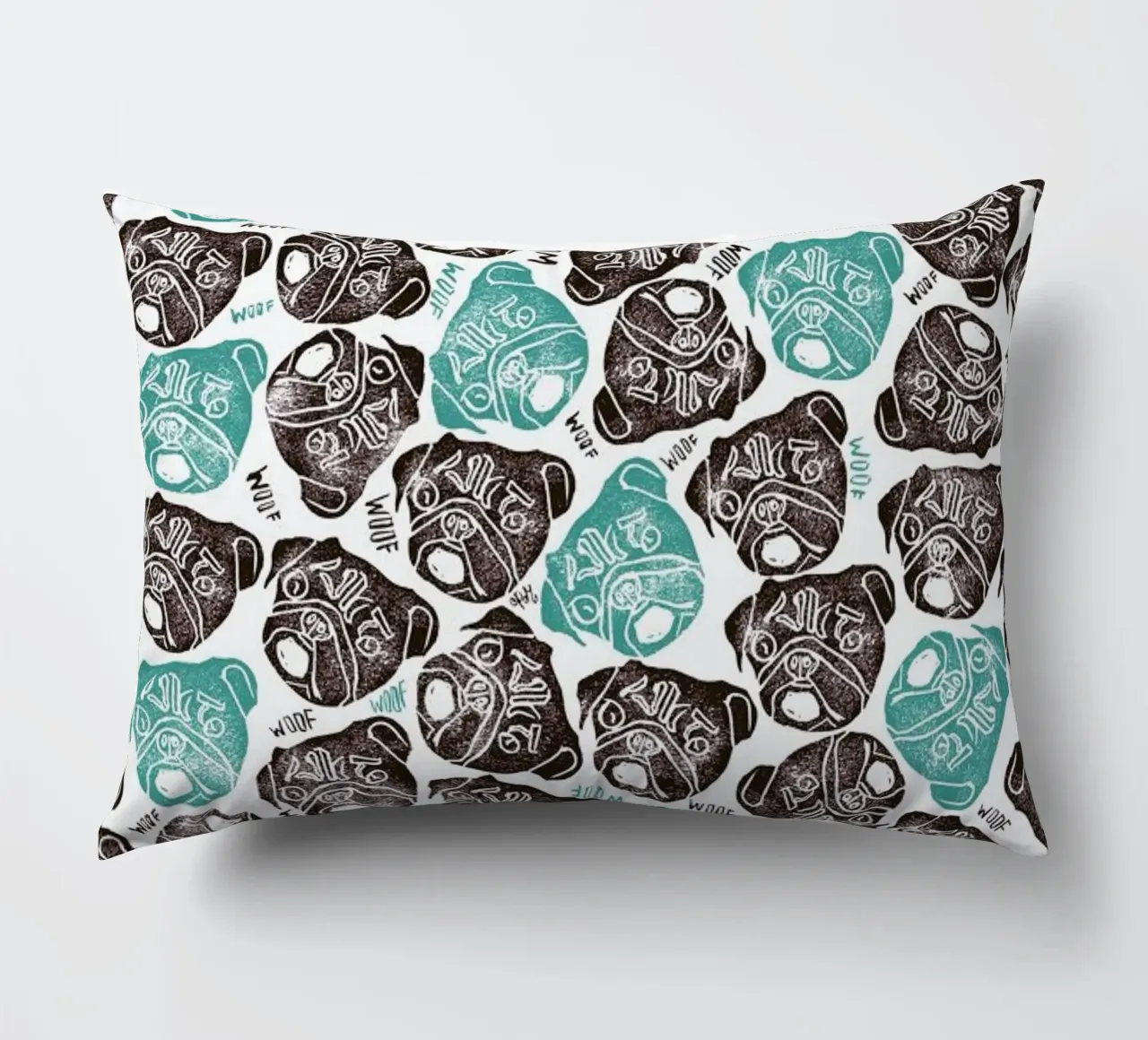 The Barking Pug cuscino da Pom Graphic Design