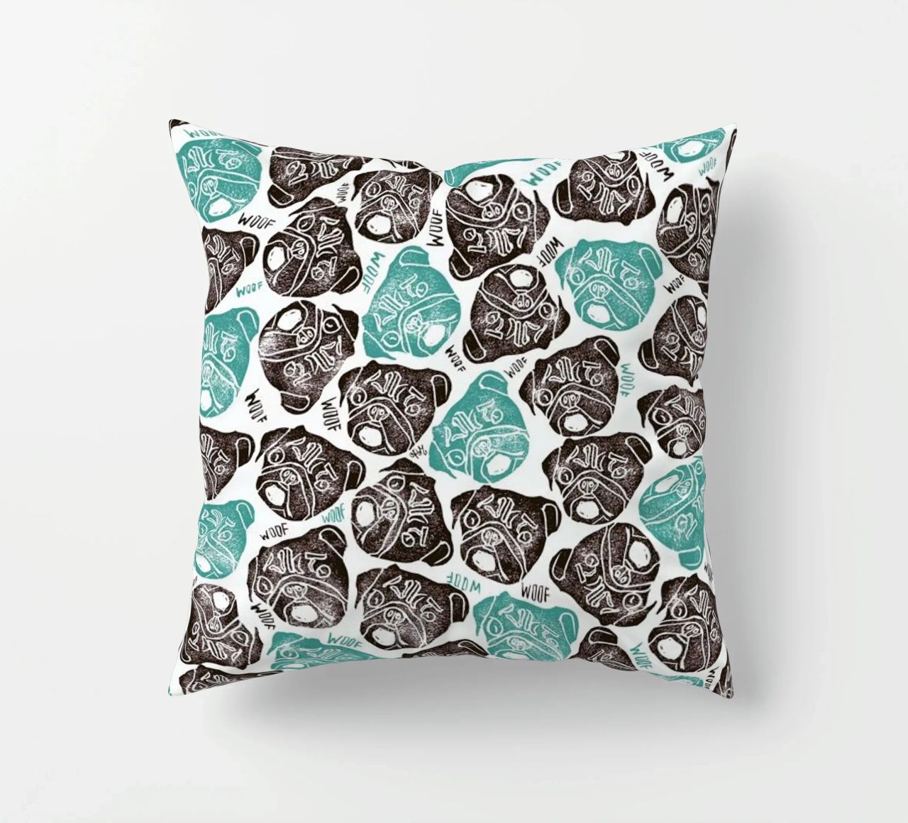 The Barking Pug cuscino da Pom Graphic Design