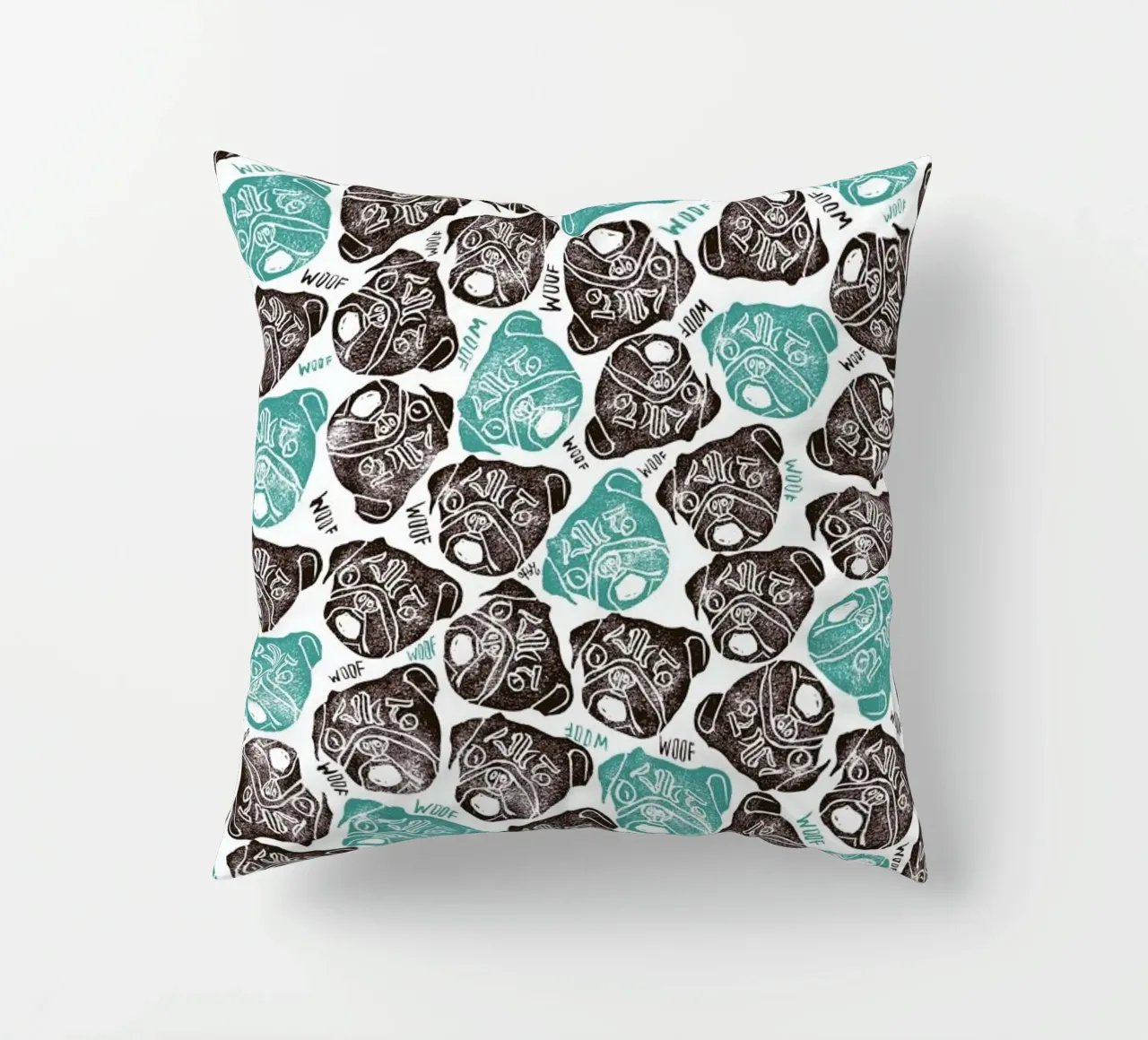 The Barking Pug cuscino da Pom Graphic Design