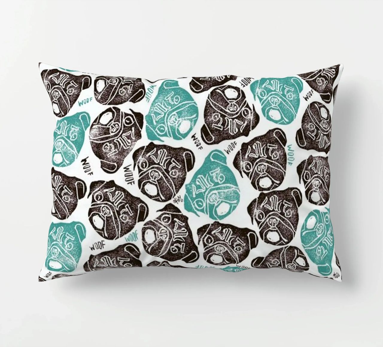 The Barking Pug cuscino da Pom Graphic Design