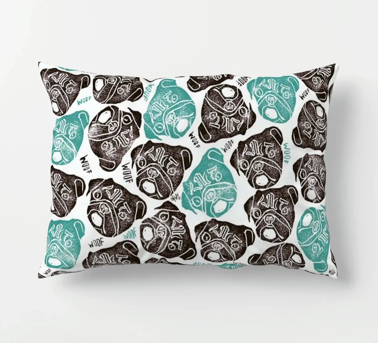The Barking Pug cuscino da Pom Graphic Design