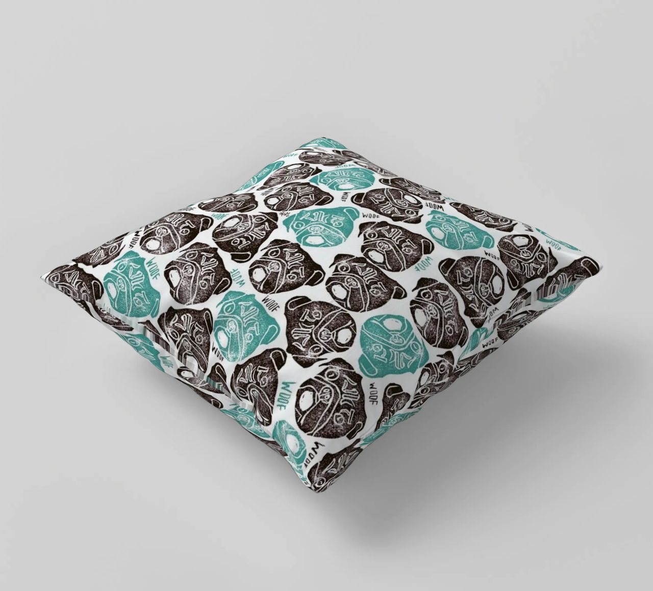 The Barking Pug cuscino da Pom Graphic Design
