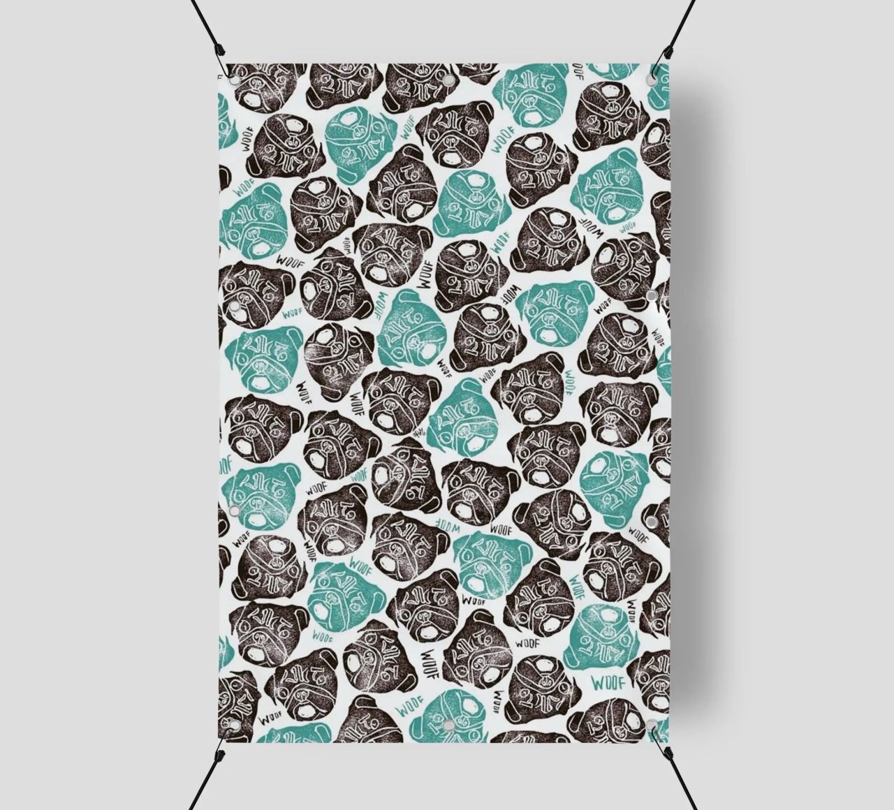 The Barking Pug telo in pvc da Pom Graphic Design