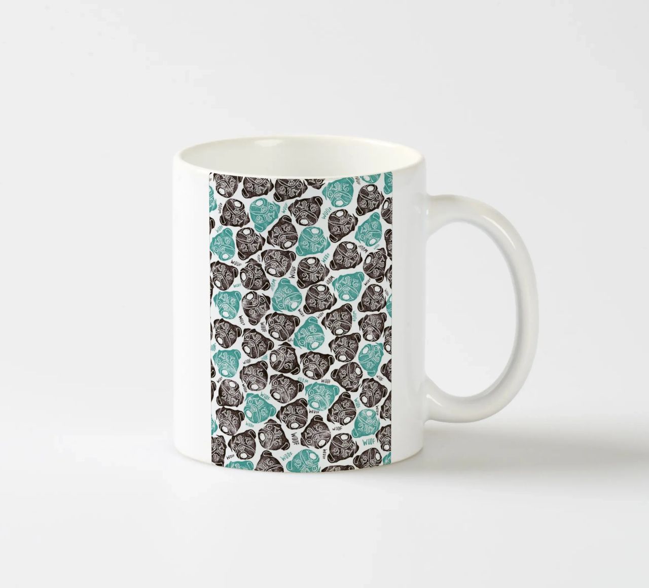 The Barking Pug tazza in ceramica da Pom Graphic Design