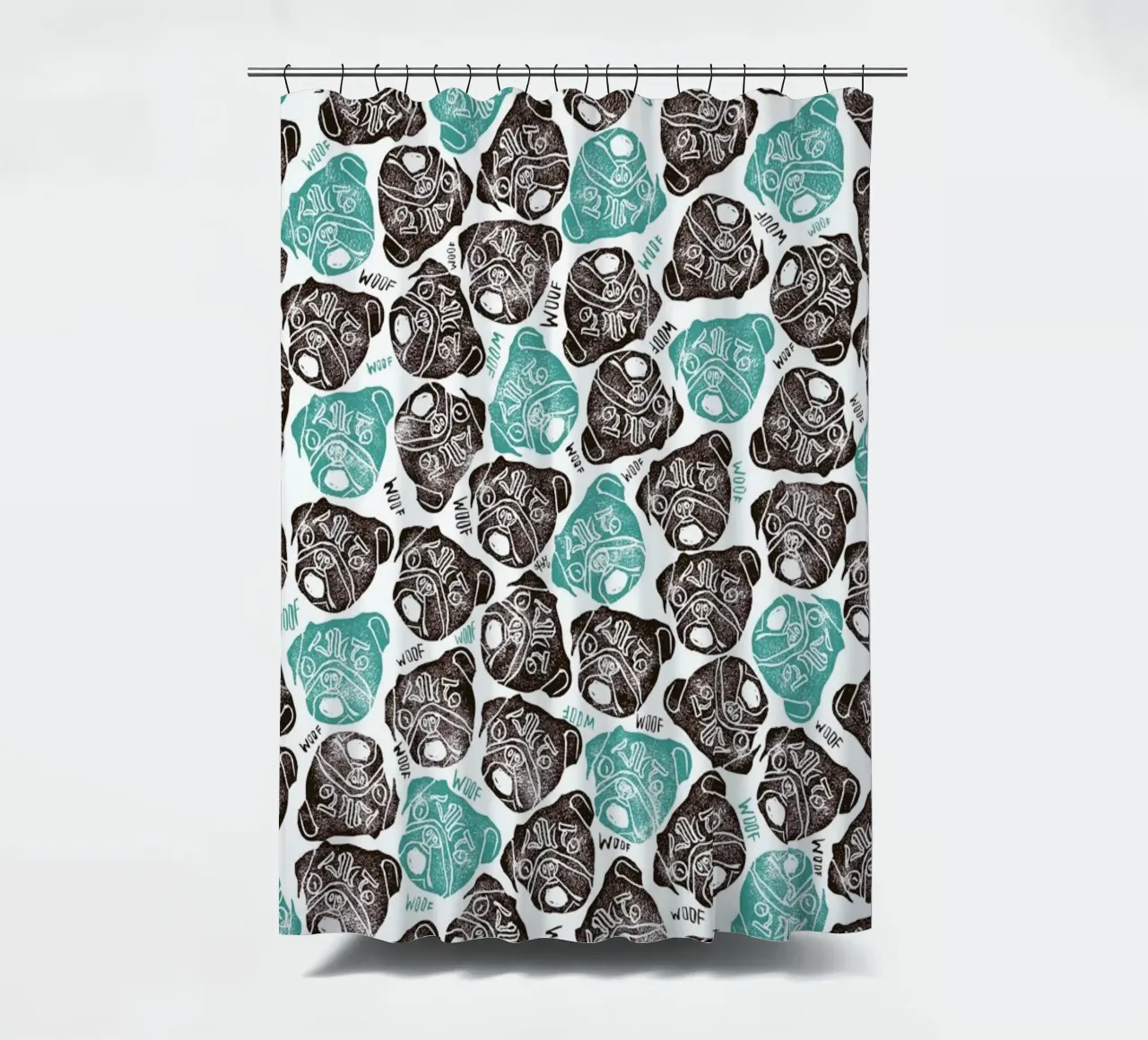 The Barking Pug tenda da doccia da Pom Graphic Design