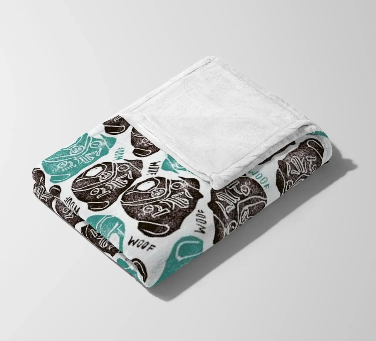 The Barking Pug coperta in pile da Pom Graphic Design