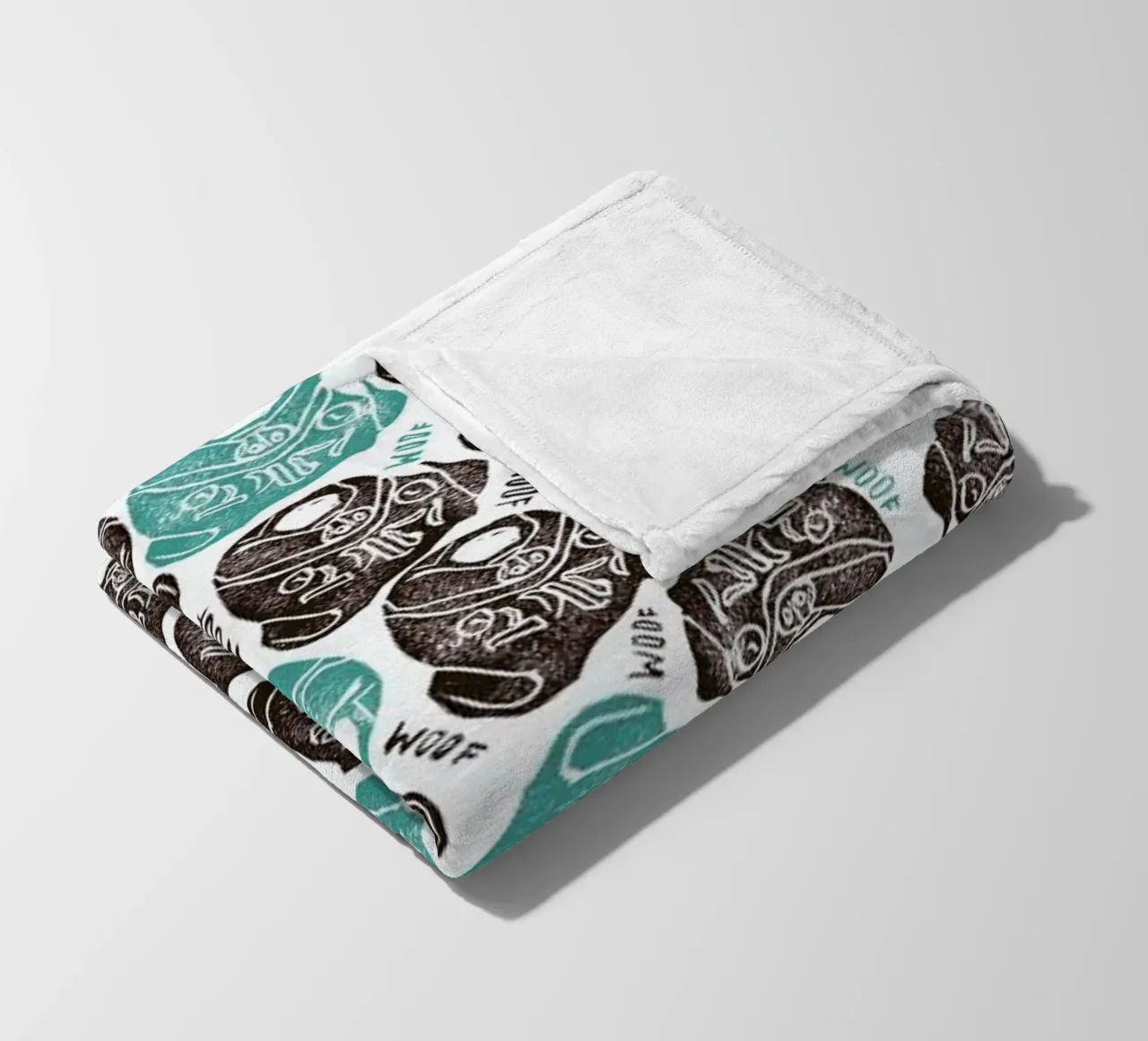 The Barking Pug coperta in pile da Pom Graphic Design