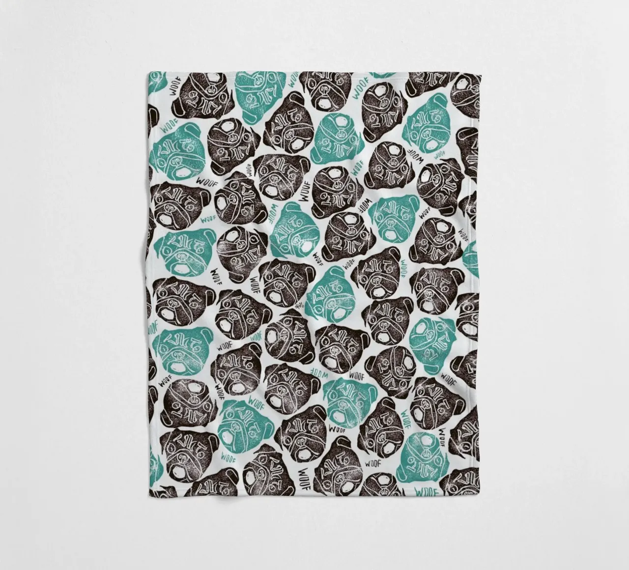 The Barking Pug coperta in pile da Pom Graphic Design