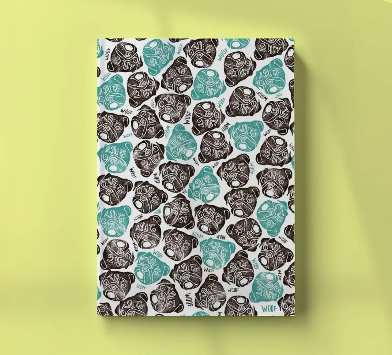 The Barking Pug notebook by Pom Graphic Design