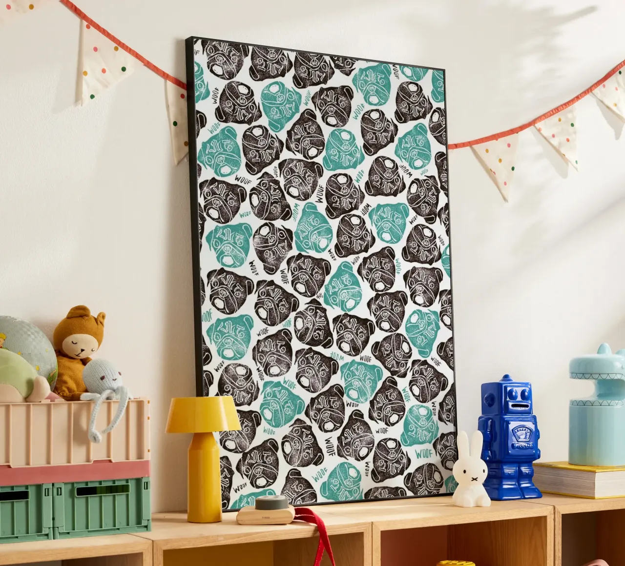 The Barking Pug alluminio dibond da Pom Graphic Design
