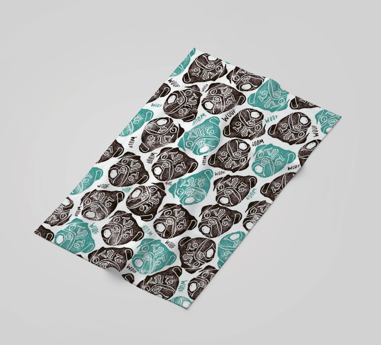 The Barking Pug telo mare da Pom Graphic Design