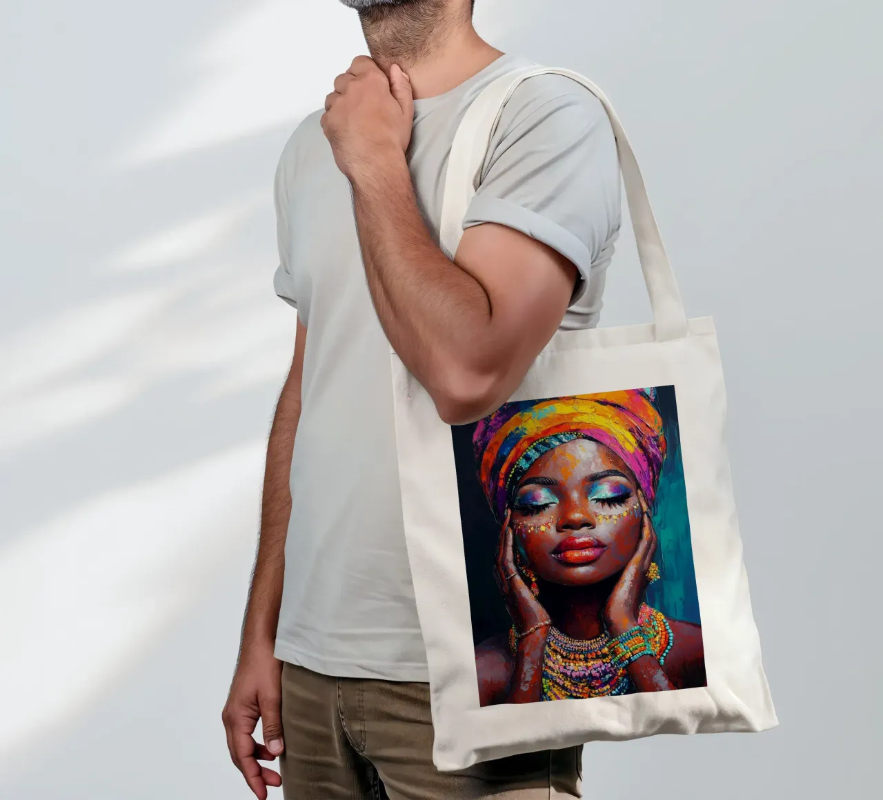 African pearls beauty tote bag by Carinaprint